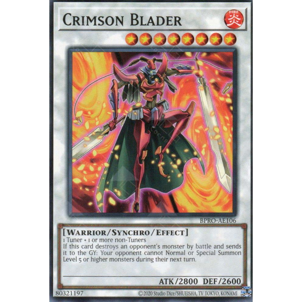 [ Bài Yugioh Chính Hãng ] BPRO-AE106 Crimson Blader - Common