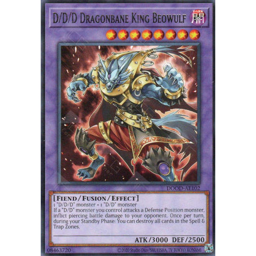 [ Bài Yugioh Chính Hãng ] DOOD-AE102 D/D/D Dragonbane King Beowulf - Rare