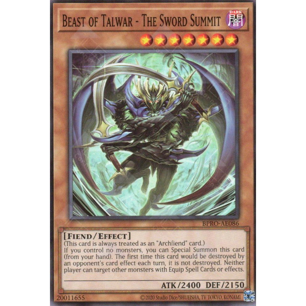 [ Bài Yugioh Chính Hãng ] BPRO-AE086 Beast of Talwar - The Sword Summit - Common