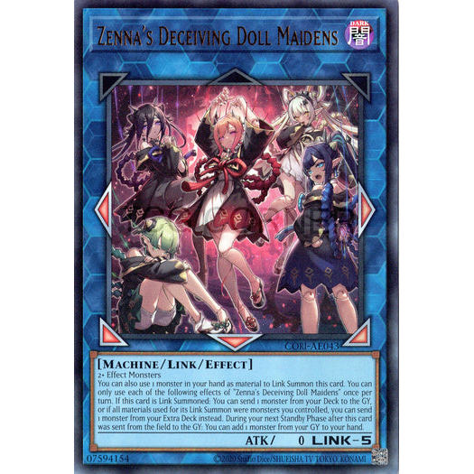 [ Bài Yugioh Chính Hãng ] CORI-AE043 Zenna's Deceiving Doll Maidens - Ultra Rare