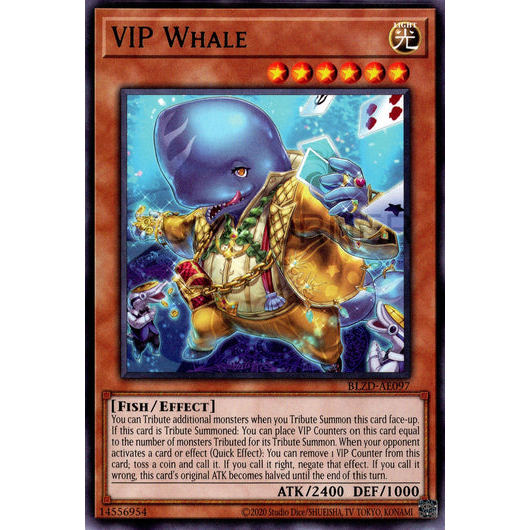 [ Bài Yugioh Chính Hãng ] BLZD-AE097 VIP Whale - Rare