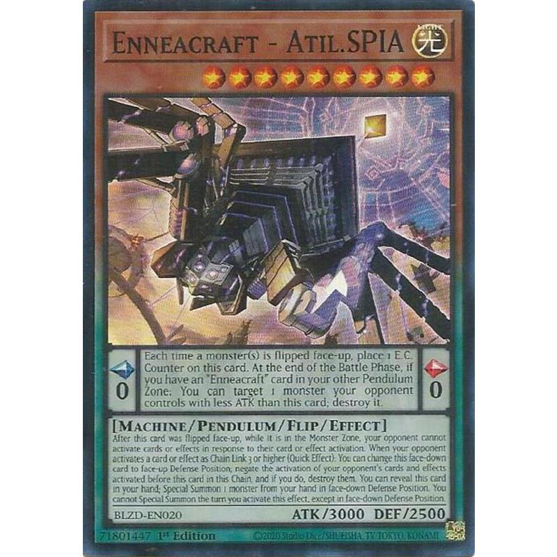 [ Bài Yugioh Chính Hãng ] Enneacraft - Atil.SPIA - BLZD-EN020 - Super Rare