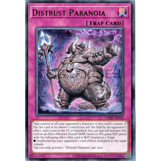 [ Bài Yugioh Chính Hãng ] CORI-AE120 Distrust Paranoia - Rare