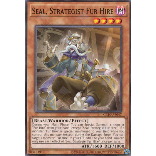 [ Bài Yugioh Chính Hãng ] CR10-AE047 Seal, Strategist Fur Hire - Common