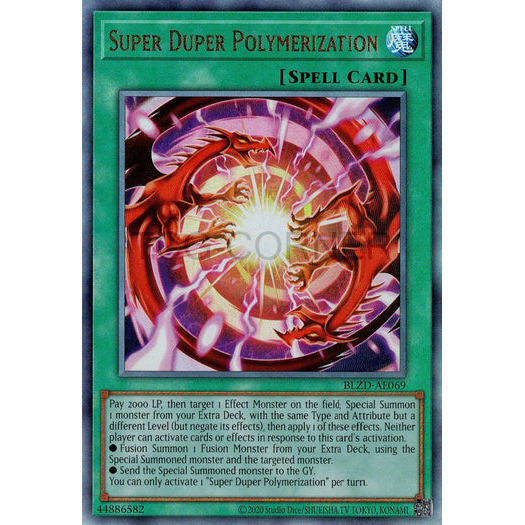 [ Bài Yugioh Chính Hãng ] BLZD-AE069 Super Duper Polymerization - Ultimate Rare