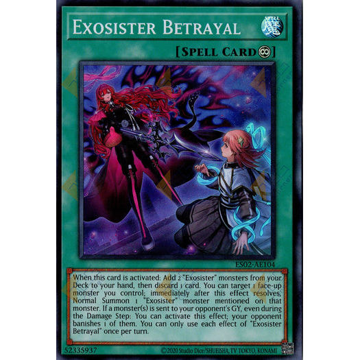 [ Bài Yugioh Chính Hãng ] ES02-AE104 Exosister Betrayal - Super Rare