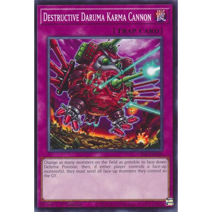 [ Bài Yugioh Chính Hãng ] Destructive Daruma Karma Cannon - L26D-ENX28 - Common
