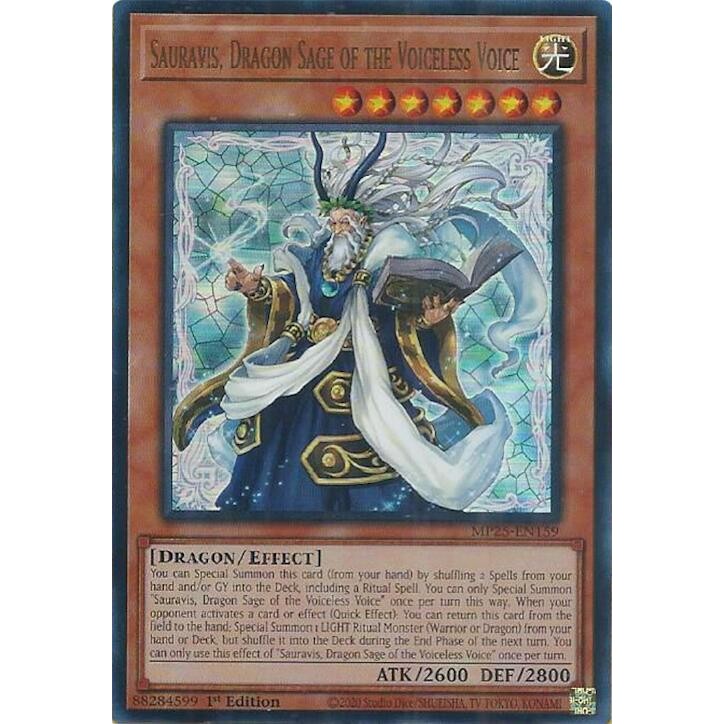 [ Bài Yugioh Chính Hãng ] Sauravis, Dragon Sage of the Voiceless Voice - MP25-EN159 - Ultra Rare 1st Edition