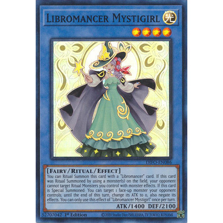 [ Bài Yugioh Chính Hãng ] Libromancer Mystigirl - DIFO-EN086 - Super Rare 1st Edition
