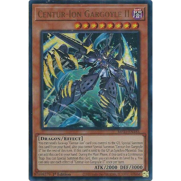 [ Bài Yugioh Chính Hãng ] Centur-Ion Gargoyle II - MP25-EN185 - Ultra Rare 1st Edition