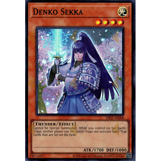 [ Bài Yugioh Chính Hãng ] ES02-AE008 Denko Sekka - Ultra Rare