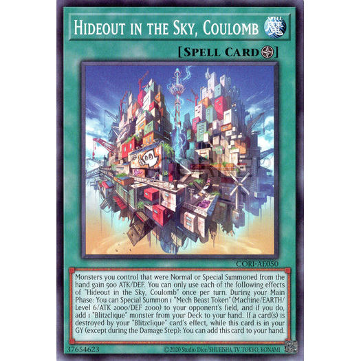 [ Bài Yugioh Chính Hãng ] CORI-AE050 Hideout in the Sky, Coulomb - Common