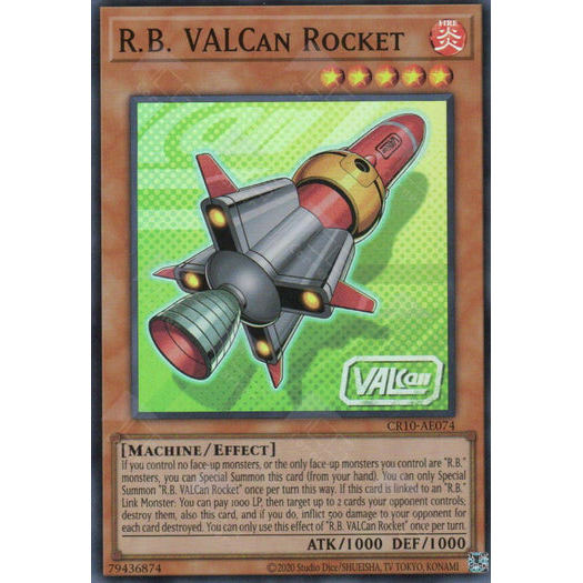 [ Bài Yugioh Chính Hãng ] CR10-AE074 R.B. VALCan Rocket - Super Rare