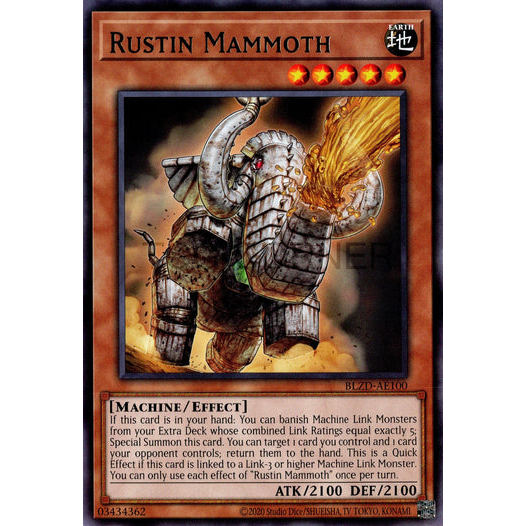 [ Bài Yugioh Chính Hãng ] BLZD-AE100 Rustin Mammoth - Rare