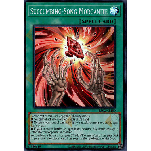 [ Bài Yugioh Chính Hãng ] ES02-AE100 Succumbing-Song Morganite - Super Rare