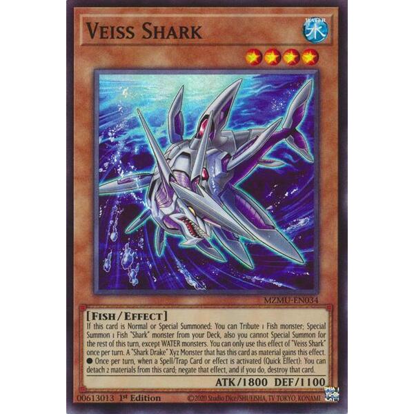 [ Bài Yugioh Chính Hãng ] Veiss Shark - MZMU-EN034 - Super Rare 1st Edition