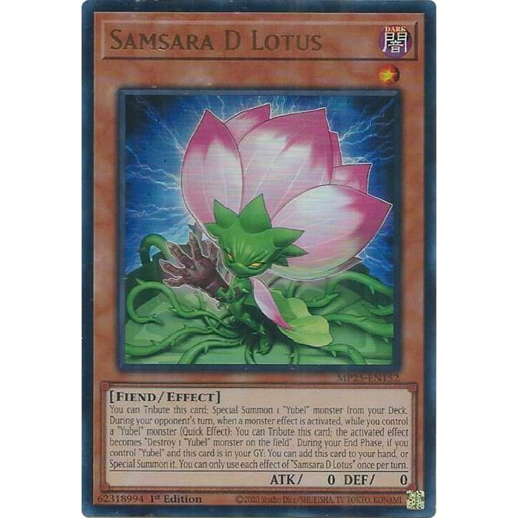 [ Bài Yugioh Chính Hãng ] Samsara D Lotus - MP25-EN152 - Ultra Rare 1st Edition