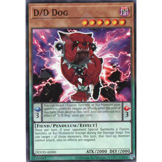 [ Bài Yugioh Chính Hãng ] DOOD-AE081 D/D Dog - Common