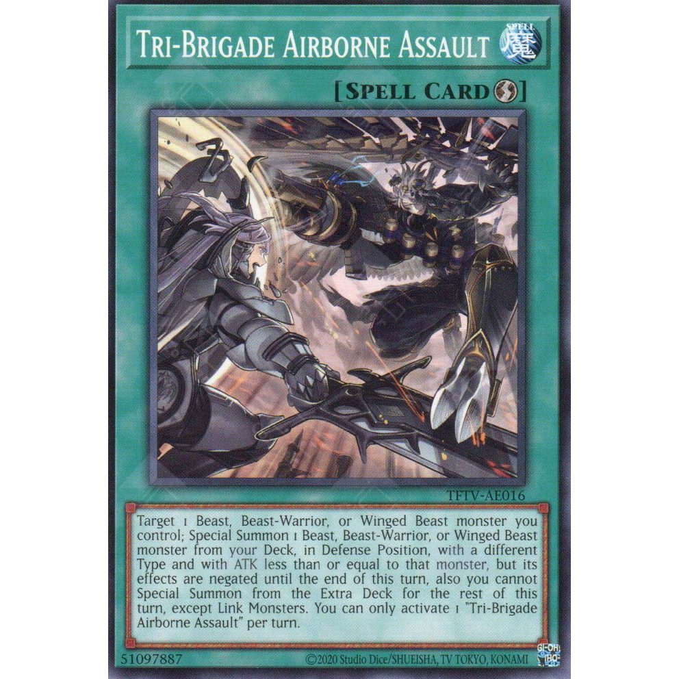 [ Bài Yugioh Chính Hãng ] TFTV-AE016 Tri-Brigade Airborne Assault - Common