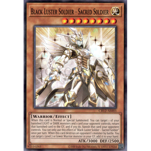 [ Bài Yugioh Chính Hãng ] CR12-AE003 Black Luster Soldier - Sacred Soldier - Common