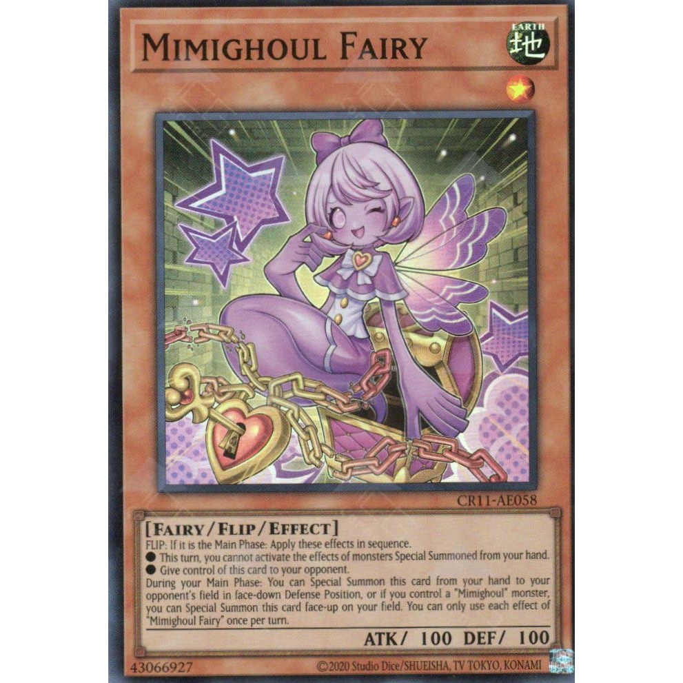 [ Bài Yugioh Chính Hãng ] CR11-AE058 Mimighoul Fairy (SR)
