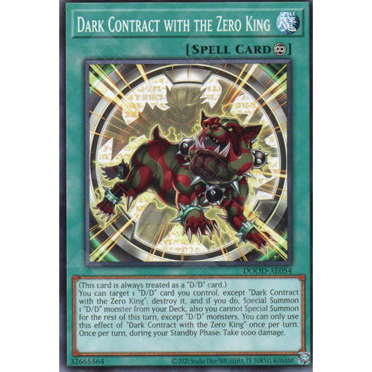 [ Bài Yugioh Chính Hãng ] DOOD-AE054 Dark Contract with the Zero King - Common