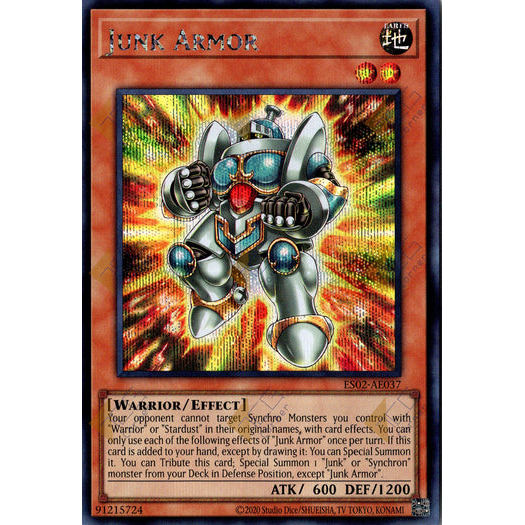 [ Bài Yugioh Chính Hãng ] ES02-AE037 Junk Armor - Secret Rare