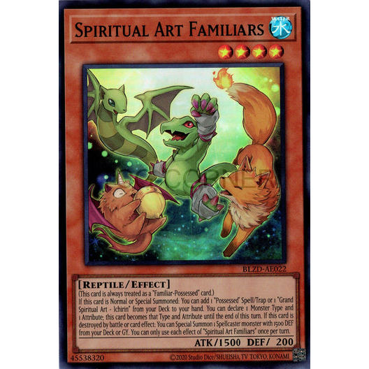 [ Bài Yugioh Chính Hãng ] BLZD-AE022 Spiritual Art Familiars - Super Rare