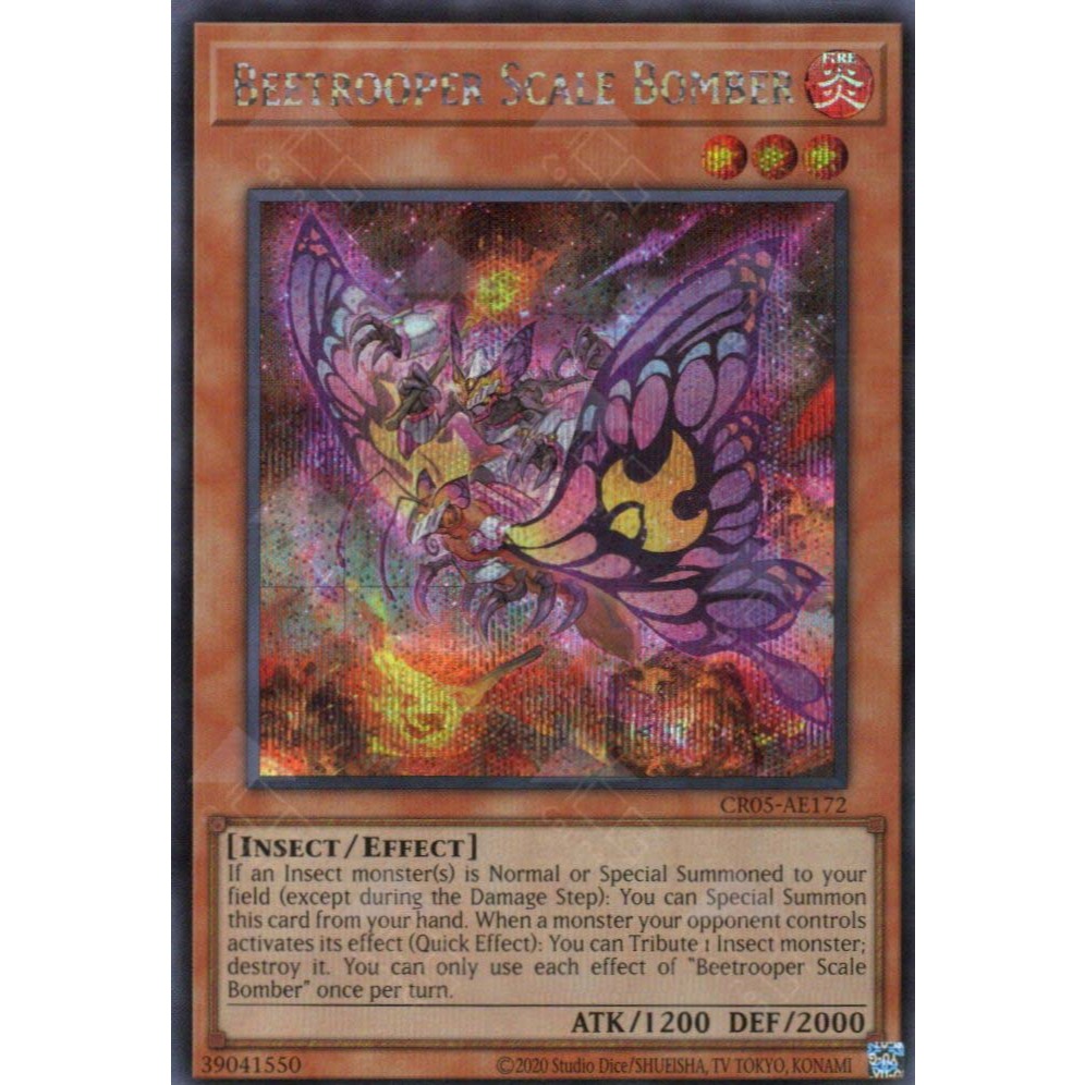 [ Bài Yugioh Chính Hãng ] CR05-AE172 Beetrooper Scale Bomber (SER)