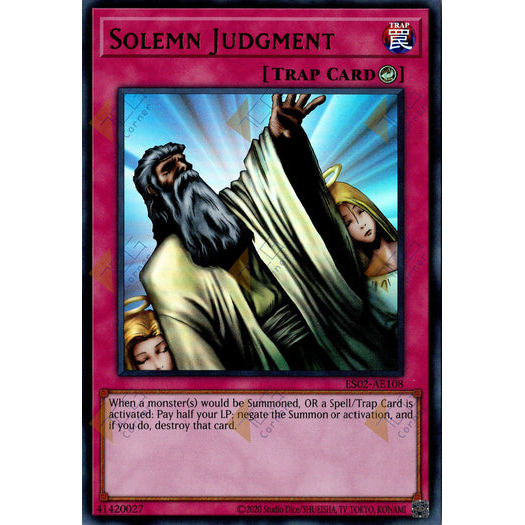[ Bài Yugioh Chính Hãng ] ES02-AE108 Solemn Judgment - Ultra Rare