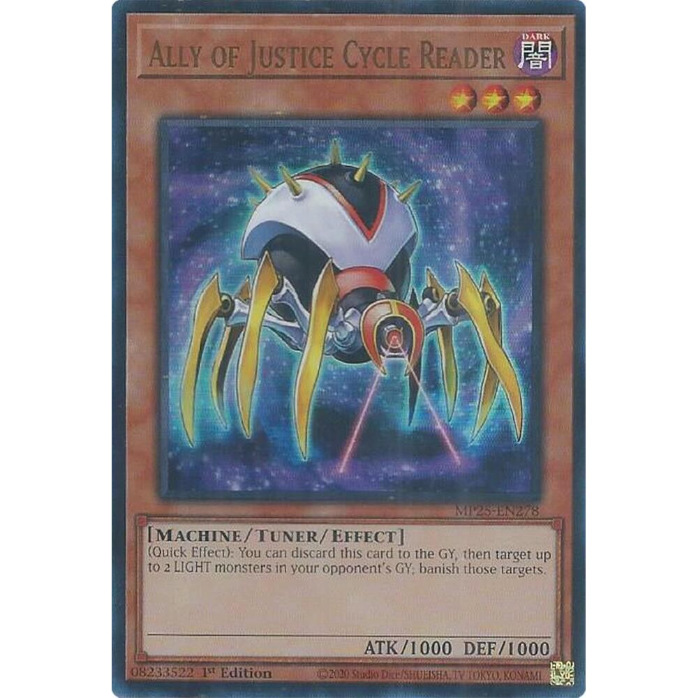 [ Bài Yugioh Chính Hãng ]  Ally of Justice Cycle Reader - MP25-EN278 - Ultra Rare 1st Edition