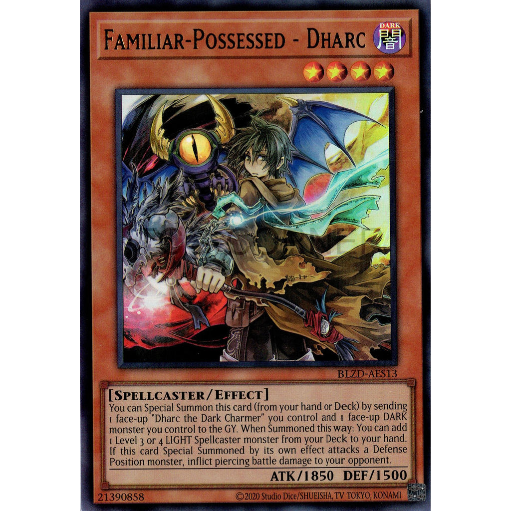 [ Bài Yugioh Chính Hãng ] BLZD-AES13 Familiar-Possessed - Dharc (UR)