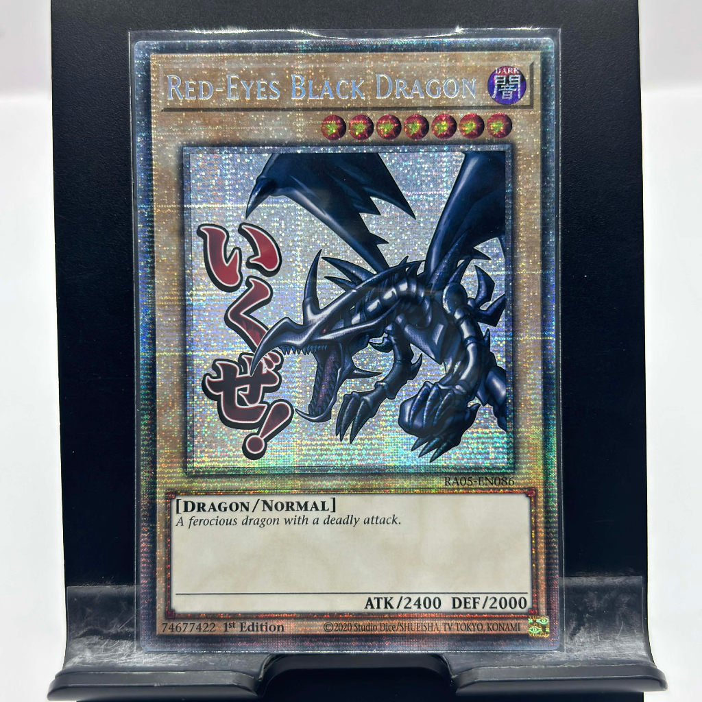 [ Bài Yugioh Chính Hãng ] Red-Eyes Black Dragon (Stamp Edition) - RA05-EN086 - Starlight Rare