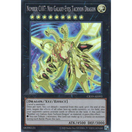[ Bài Yugioh Chính Hãng ] CR10-AE093 Number C107: Neo Galaxy-Eyes Tachyon Dragon - Super Rare