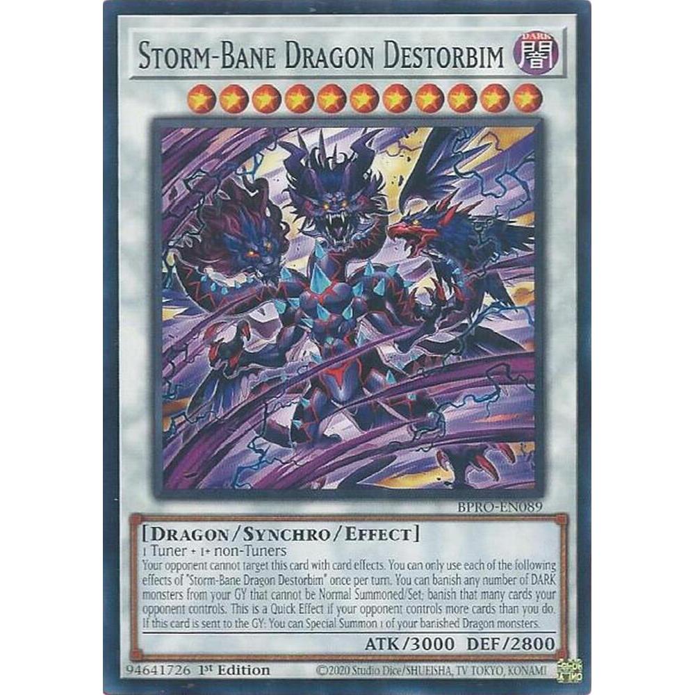 [ Bài Yugioh Chính Hãng ]  Storm-Bane Dragon Destorbim - BPRO-EN089 - Common 1st Edition