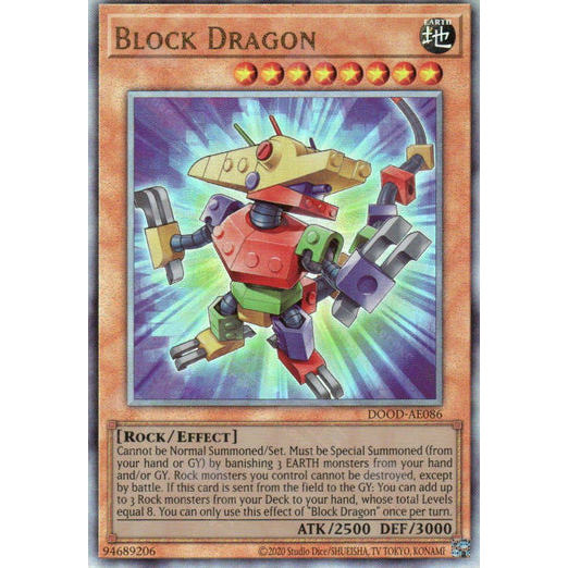 [ Bài Yugioh Chính Hãng ] DOOD-AE086 Block Dragon - Ultimate Rare