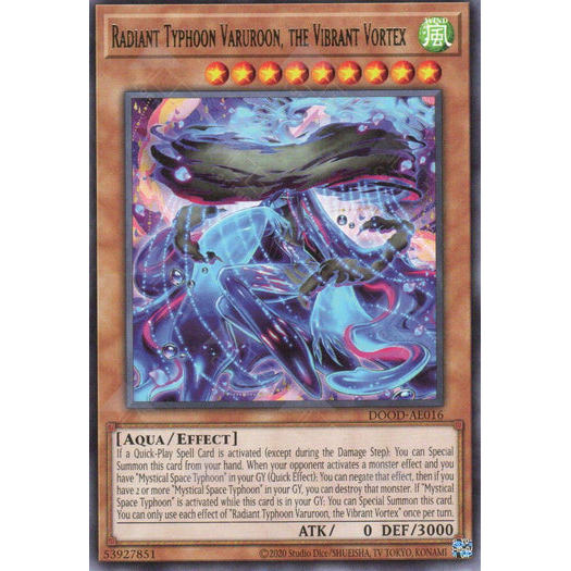 [ Bài Yugioh Chính Hãng ] DOOD-AE016 Radiant Typhoon Varuroon, the Vibrant Vortex - Rare