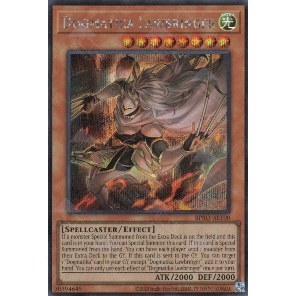 [ Bài Yugioh Chính Hãng ] BPRO-AE100 Dogmatika Lawbringer - Secret Rare
