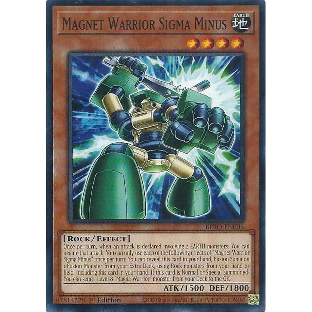 [ Bài Yugioh Chính Hãng ]  Magnet Warrior Sigma Minus - BPRO-EN006 - Common 1st Edition