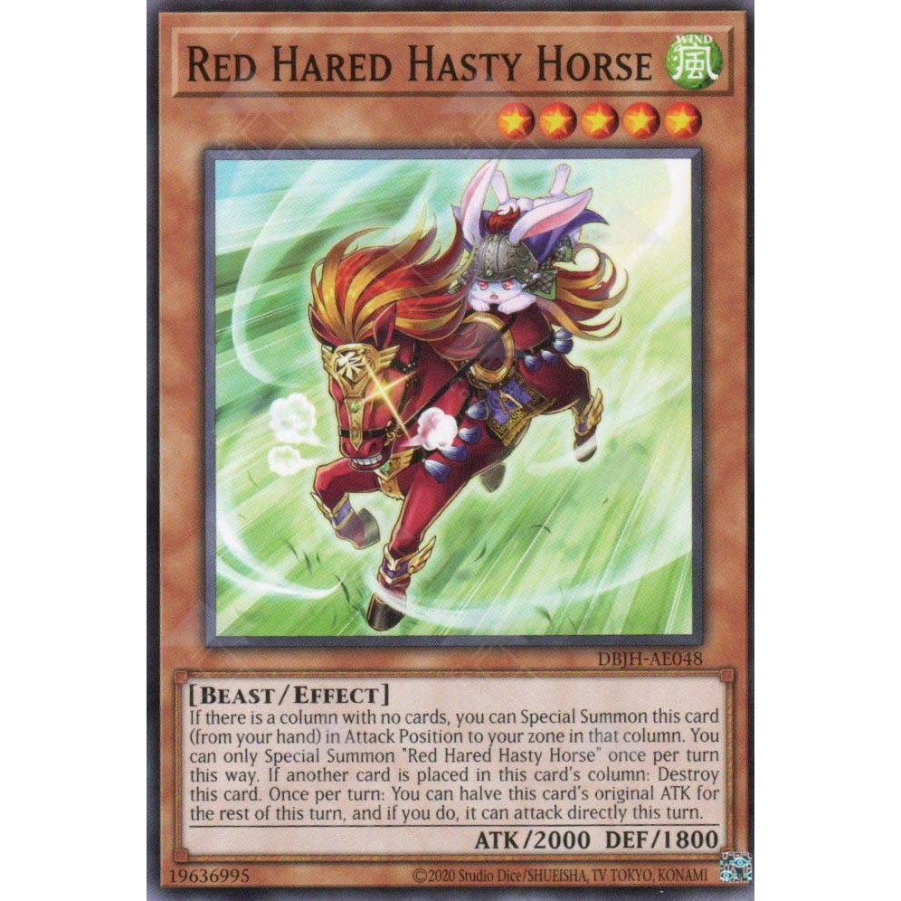 [ Bài Yugioh Chính Hãng ] DBJH-AE048 Red Hared Hasty Horse - Common