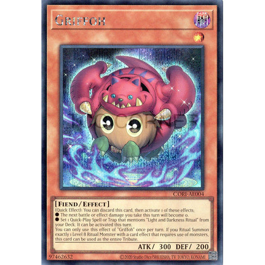 [ Bài Yugioh Chính Hãng ] CORI-AE004 Griffoh - Secret Rare