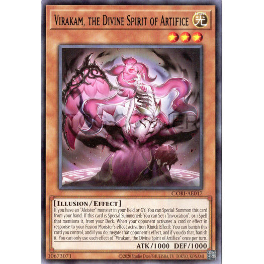 [ Bài Yugioh Chính Hãng ] CORI-AE017 Virakam, the Divine Spirit of Artifice - Rare
