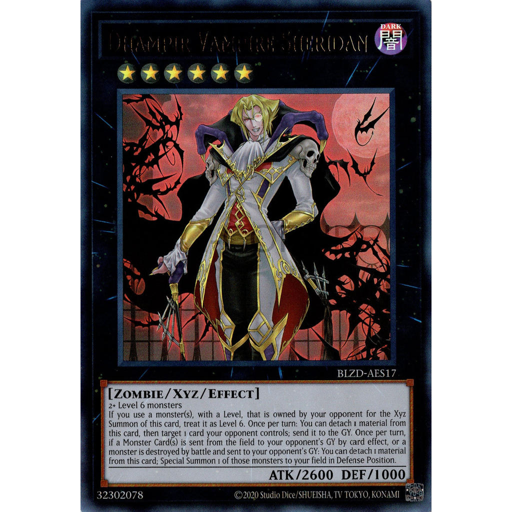[ Bài Yugioh Chính Hãng ] BLZD-AES17 Dhampir Vampire Sheridan (UR)