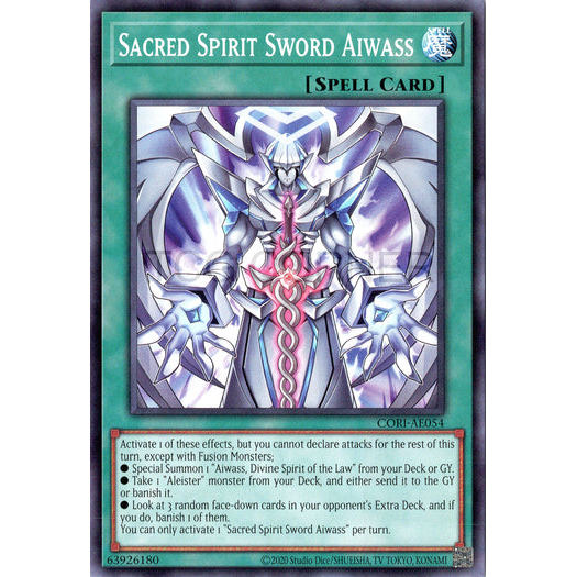 [ Bài Yugioh Chính Hãng ] CORI-AE054 Sacred Spirit Sword Aiwass - Common