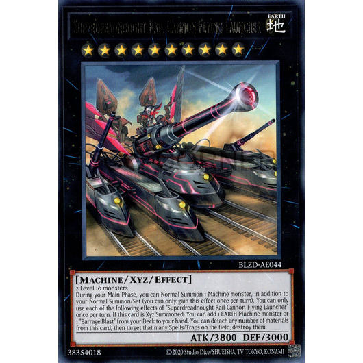 [ Bài Yugioh Chính Hãng ] BLZD-AE044 Superdreadnought Rail Cannon Flying Launcher - Rare