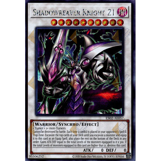 [ Bài Yugioh Chính Hãng ] ES02-AE057 Shadowreaver Knight 21 - Secret Rare