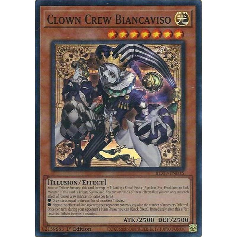 [ Bài Yugioh Chính Hãng ] Clown Crew Biancaviso - BLZD-EN015 - Super Rare