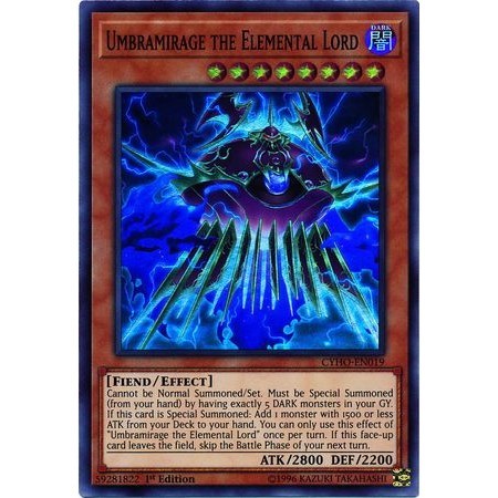 [ Bài Yugioh Chính Hãng ] Umbramirage the Elemental Lord - CYHO-EN019 - Super Rare 1st Edition