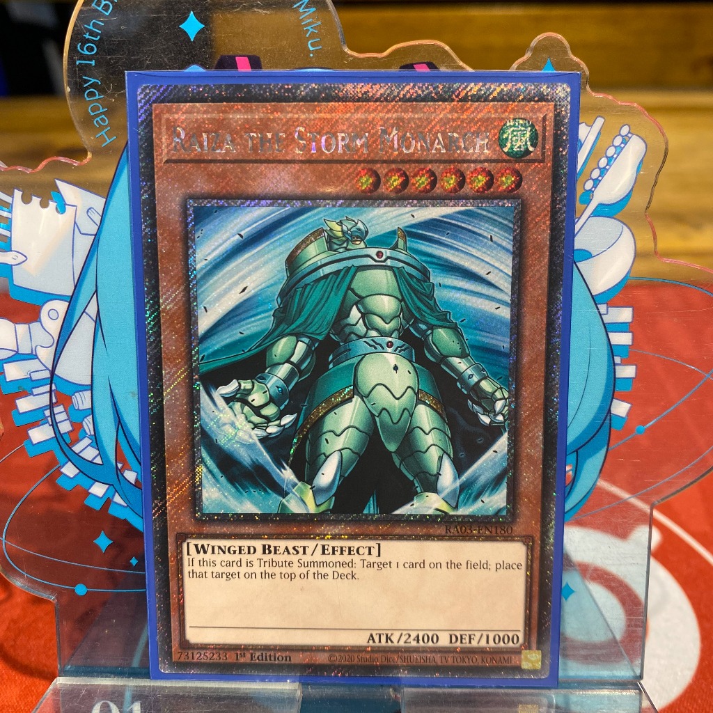 [ Bài Yugioh Chính Hãng ] Raiza the Storm Monarch - RA03-EN180 - Platinum Secret Rare 1st Edition