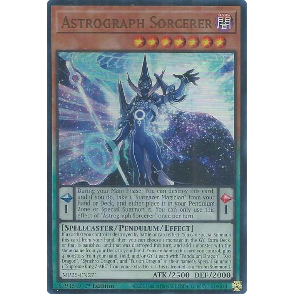 [ Bài Yugioh Chính Hãng ] Astrograph Sorcerer - MP25-EN271 - Ultra Rare 1st Edition